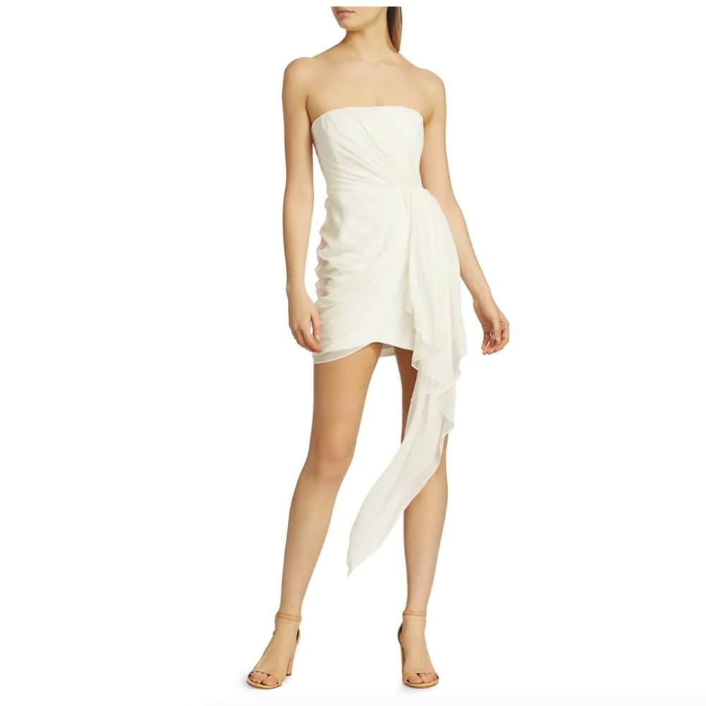 Cinq à Sept- Yuki Draped Strapless Mini Dress (Size 4)